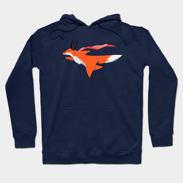 Red Fox running, Superhero Hoodie by BlackOwl